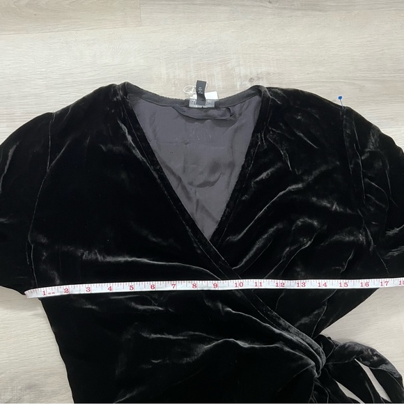 NWT Eileen Fisher Silk Blend Black Velvet Wrap Dress - Picture 11 of 12